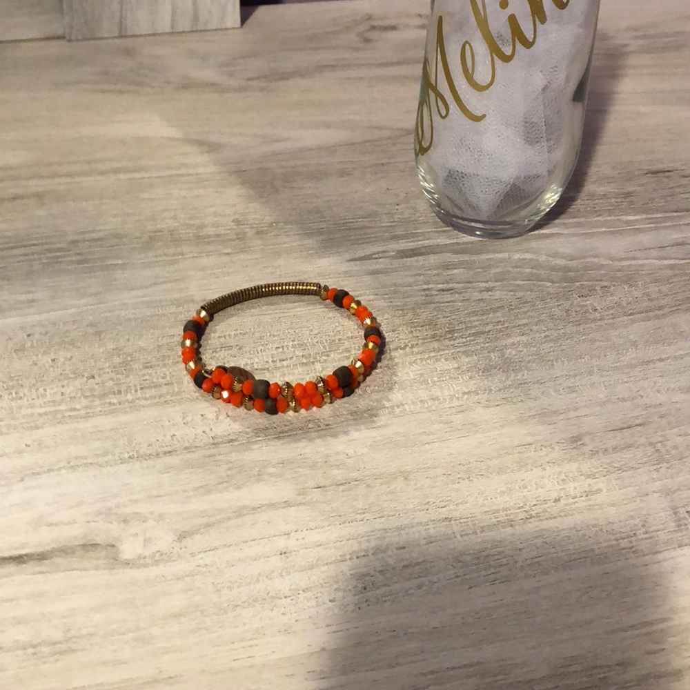 Alex and ani bracelet. Orange brown and gold.